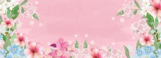 粉色花朵三八妇女节女王节海报背景
