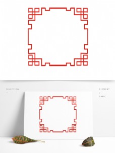 正方形花纹中国风古典边框可商用