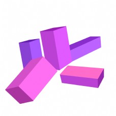 紫色的长方体插画