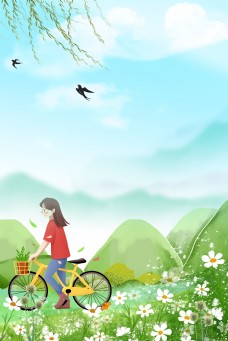 二十四节气传统春节春分海报背景
