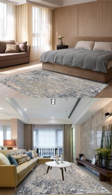 现代简约抽象几何曲折纹理图案地毯地垫设计
