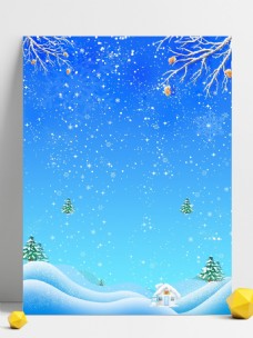 雪地冬天卡通展板背景