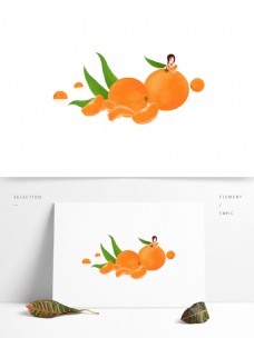 手绘橘子设计素材