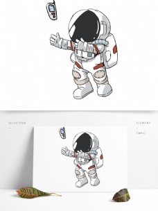 手绘宇航员人物设计