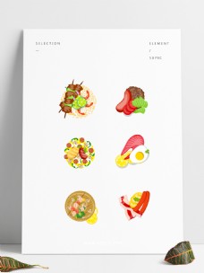 食物背景食物图案装饰元素背景可商用