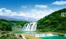旅游海报贵州黄果树瀑布高清风景
