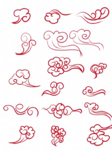 中国风创意花纹云纹古典红色祥云