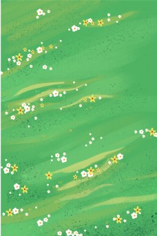 绿色草坪小花背景海报
