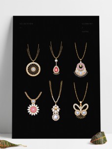 矢量钻石珠宝项链首饰装饰可商用设计元素