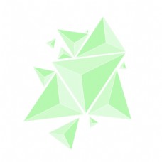 卡通绿色的几何菱形免抠图