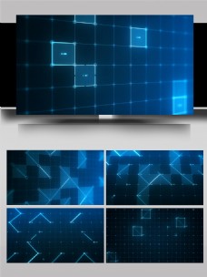 几何立方体光影数字空间组合AE模板