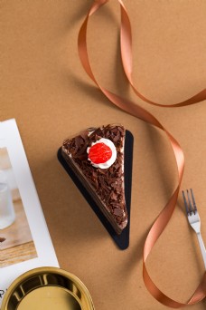 摄影图西式甜点巧克力蛋糕