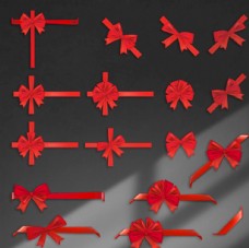 红色丝带蝴蝶结矢量素材