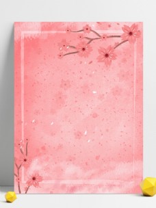 唯美彩绘中国风粉色樱花背景
