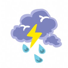 雷阵雨天气的插画