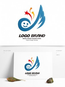 矢量创意红蓝音乐学校标志公司LOGO设计