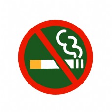 绿色背景的禁止吸烟标识