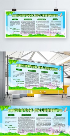 简约绿色清新风世界气象日内容展板