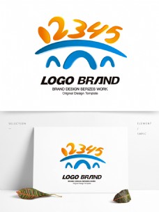 矢量创意蓝黄字母logo公司标志设计
