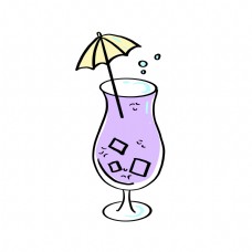 紫色清凉卡通饮料元素