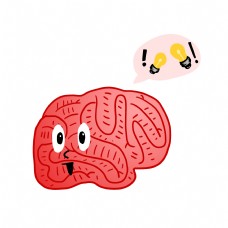 红色人体大脑插图