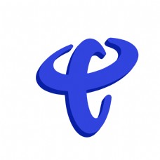 2.5D立体蓝色中国电信LOGO图标