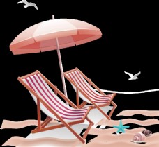 沙滩椅子 海滩素材 遮阳伞