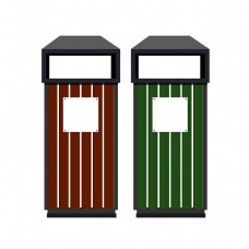 环保双色回收垃圾筒