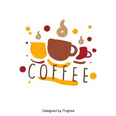 漂亮的卡通可爱的手绘咖啡食品饮料