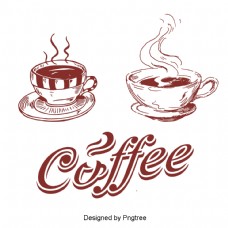 咖啡杯美丽可爱的卡通手绘咖啡休闲饮料