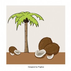 简单卡通椰子装饰图案