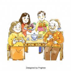 卡通快乐家庭设计图案