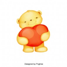 卡通可爱棕熊抱抱设计图
