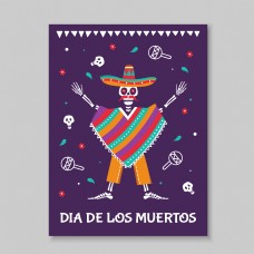 墨西哥死亡日的节日海报