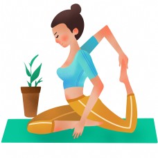 瑜伽运动瑜伽健身运动插画