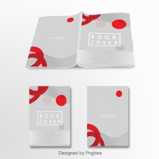 抽象和简单的红灰白对比色艺术设计文化创意设计年鉴封面模板