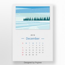 2019年例证样式的简单和新鲜的传染媒介日历