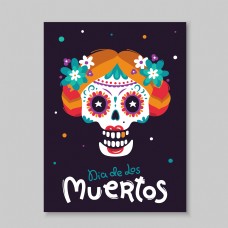 秋日死亡的墨西哥日的节日海报