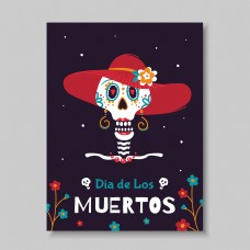 秋日死亡的墨西哥日的节日海报