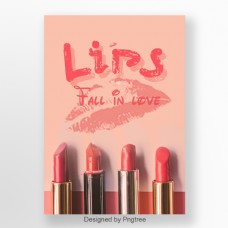 海报lips秋天在爱粉红色