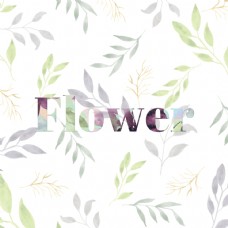五颜六色的花简单字体与颜色分支