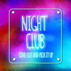 霓虹灯背景酷夜俱乐部字体与霓虹灯效果和背景