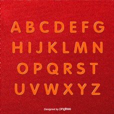 红色新年节日喜庆26字母丝绸背景创意艺术字