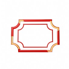 方圆中国风长方形圆角边框装饰