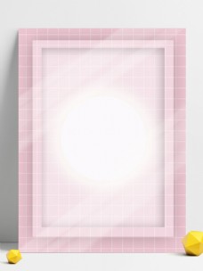 马卡龙浅粉色方框玻璃光影背景