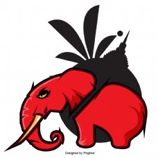 红色的大象凶猛的危险