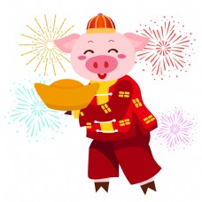 中国猪肉红裙子和包