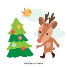 可爱的圣诞鹿材料和插图