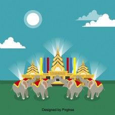 卡通泰国大象建筑
