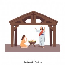 耶稣的手绘插图为宝宝祈祷